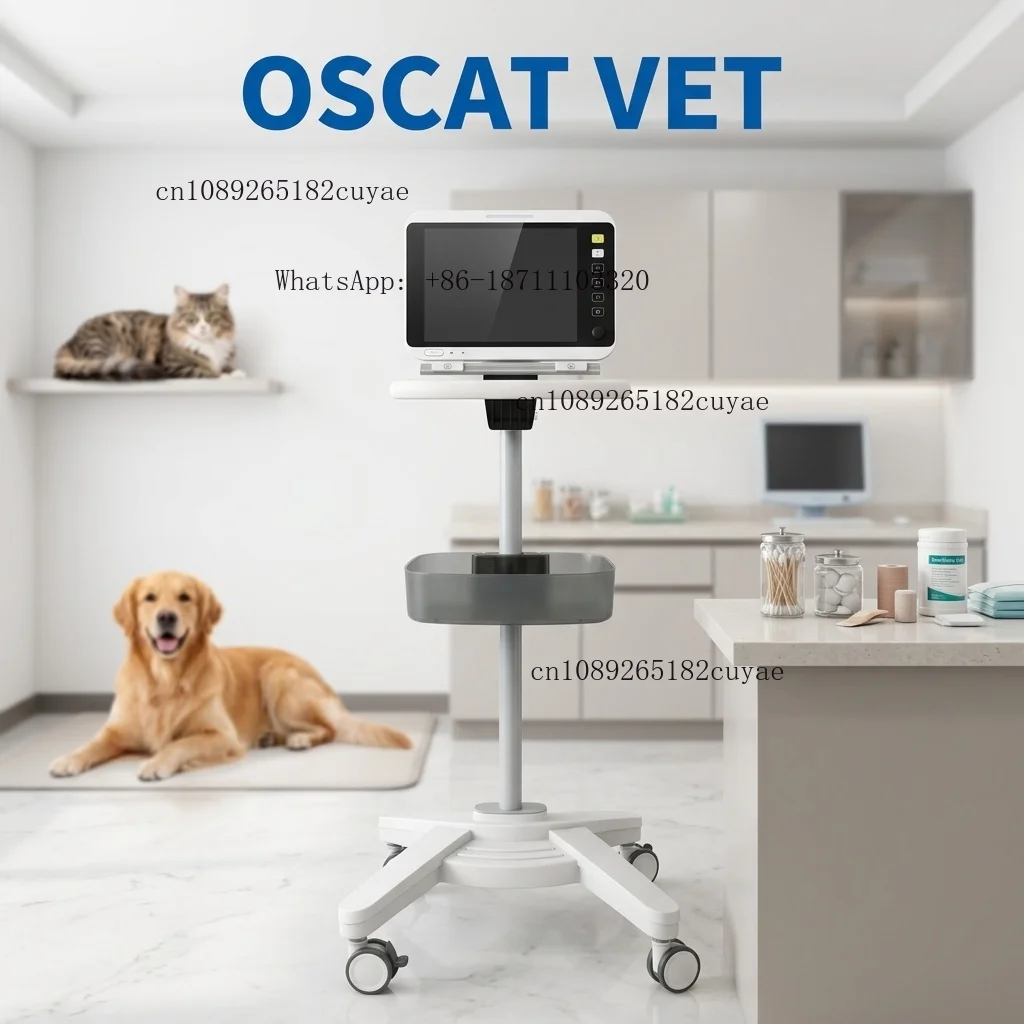 OSCAT Veterinary Instrument  Animal Patient Monitor Trolley for Veterinary Hospital Use