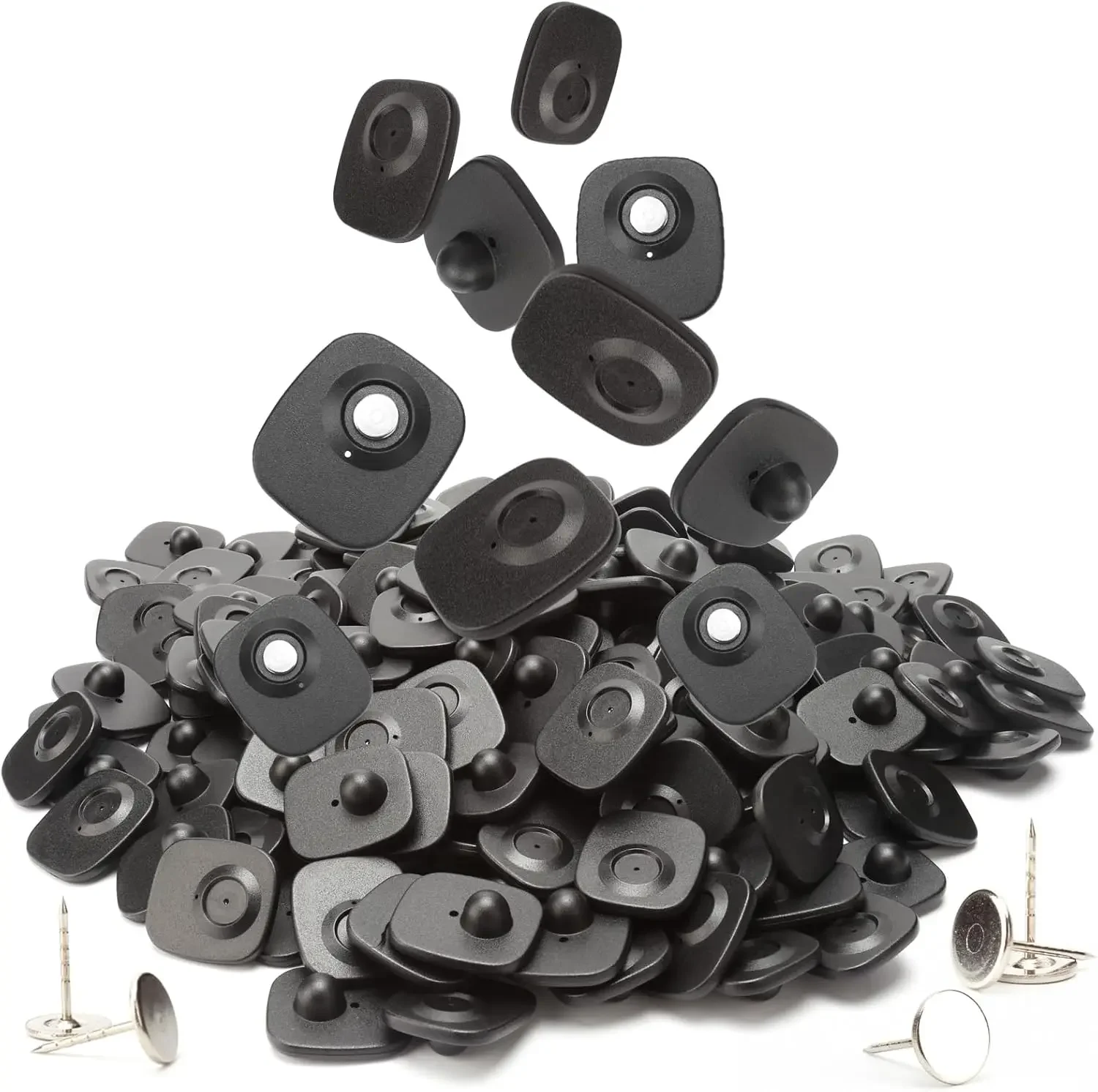 100 قطعة مضادة للسرقة للبيع بالتجزئة EAS 8.2 ميجا هرتز علامة أمنية صلبة RF علامات أمان مربع للبيع بالتجزئة لسوبر ماركت الملابس مع فتح الدبابيس