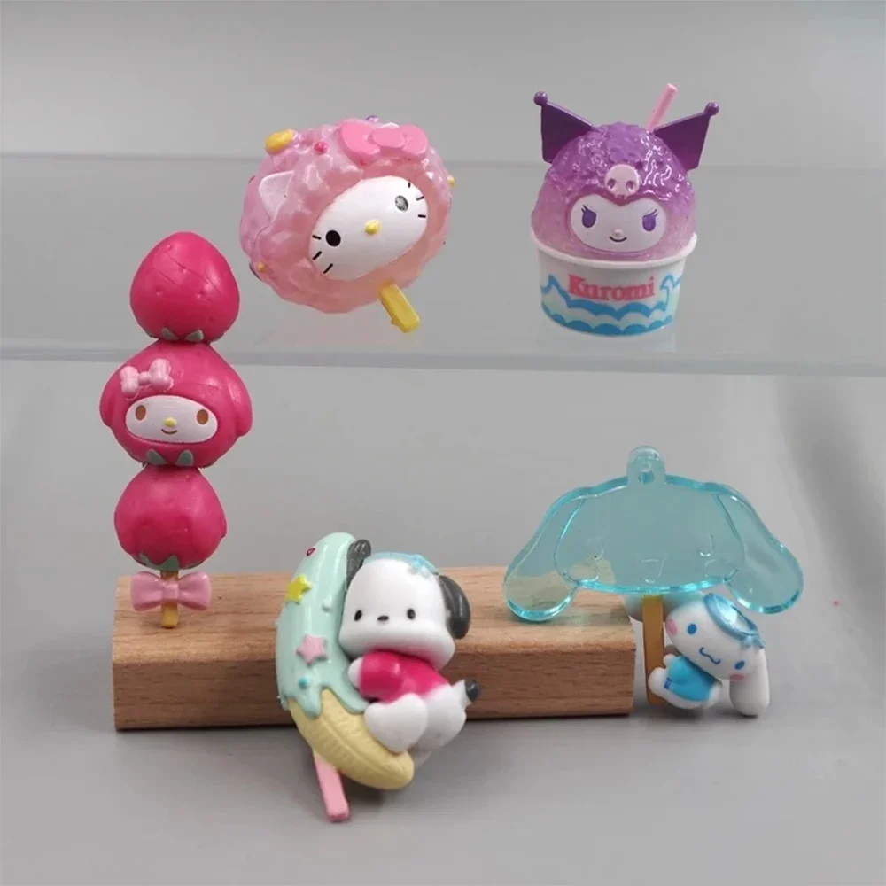 Sanrio-juguete decorativo de verano para niñas, figura de Anime, Kuromi Cinnamoroll, melodía, Pachacco, modelo de dibujos animados, regalos