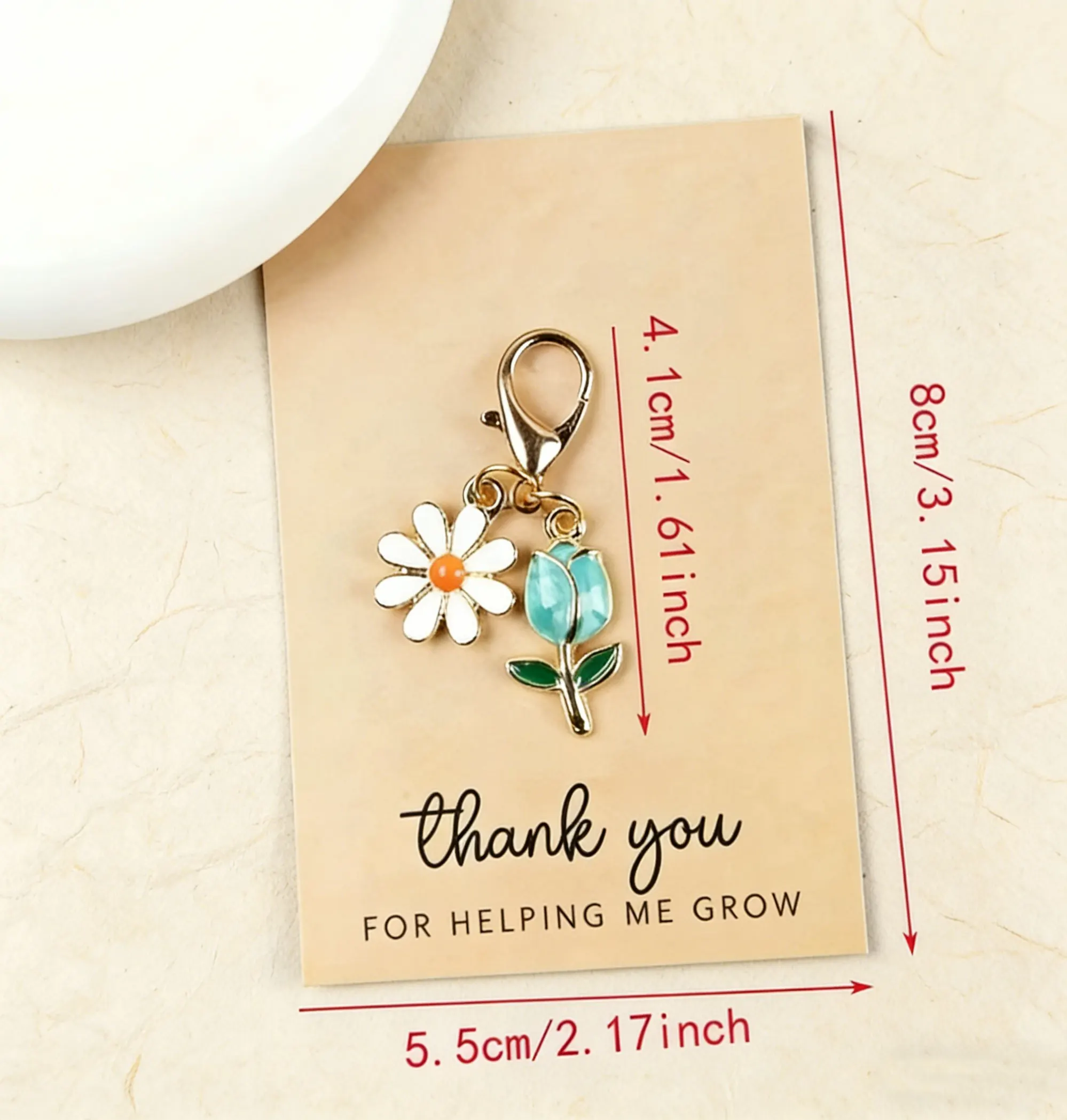 4 Sets Thank You Cards with Keychains