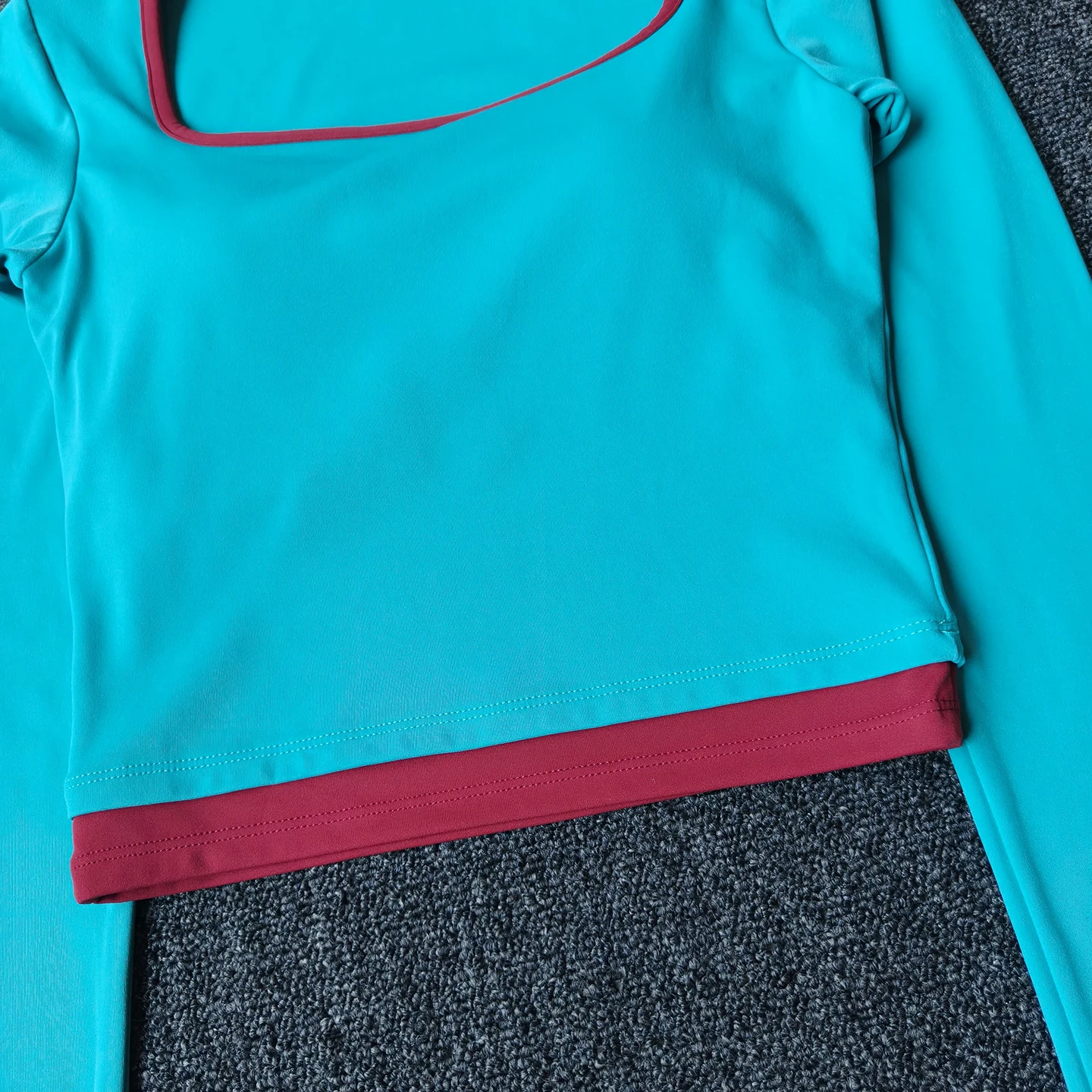 Damen Yoga Rundhals-Langarmshirts Hochelastisches Atmungsaktives T-Shirt Outdoor-Sport Fitness Gym Workout Pilates Slim Top Anzug – Detail 6