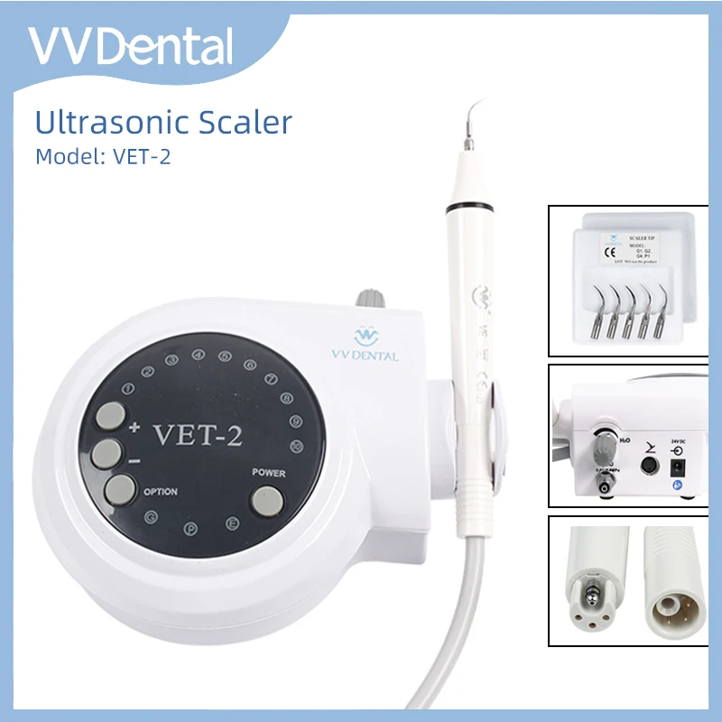 

VVDental Ultrasonic Scaler Machine Remove Tooth Calculus Smoke Stains Teeth Whitening Tools Fit for Woodpecker EMS Handpiece