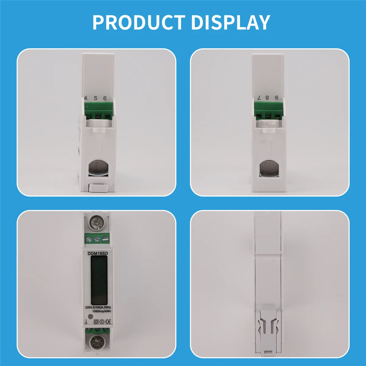 Popular medidor de energía monofásico 5-100A 220V protocolo RS485 MODBUS pantalla LCD retroiluminada medidor de vatios de carril Din medidor de energía