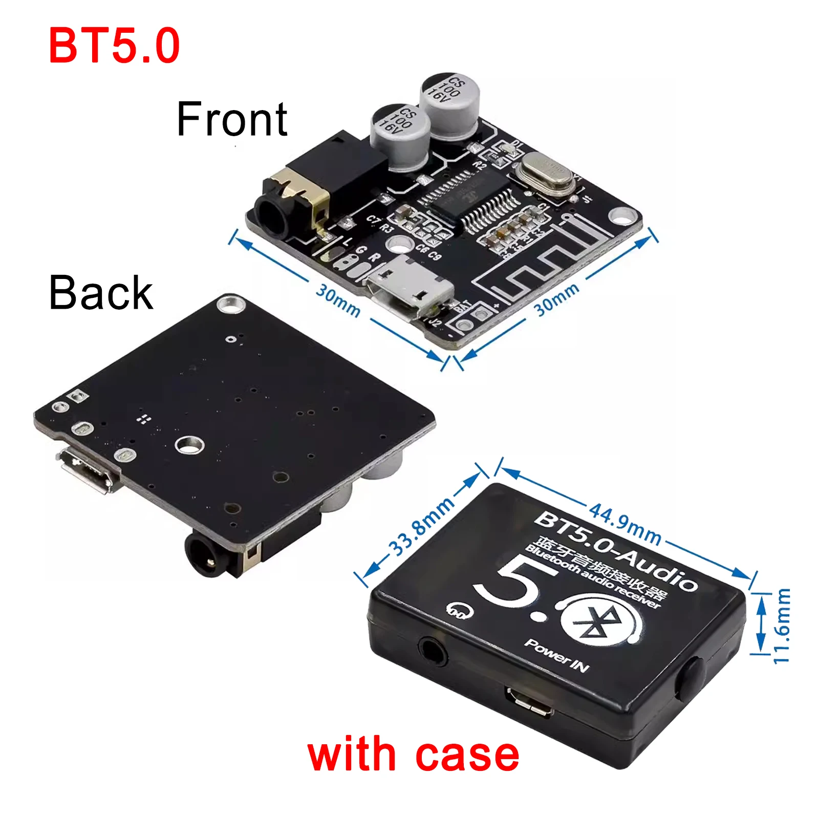 BT5.0 Pro Bluetooth Audio Receiver Board Mp3 Lossless Decoder Wireless Stereo Music Module With Case