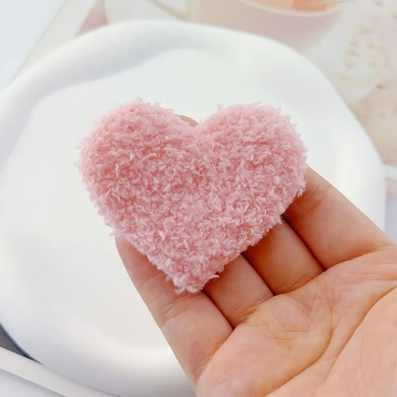 28 Stück doppelseitige Teddybär-Plüschherz-Aufnäher für DIY-Kleidung, Hüte, Näharbeiten, Kopfschmuck, Haarspangen, Dekorationsaufnäher – Detail 8