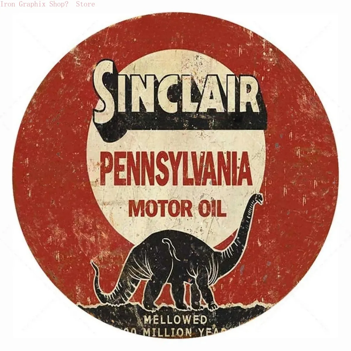 Classic Fill Station Plaque - Antique Pump Illustration with 