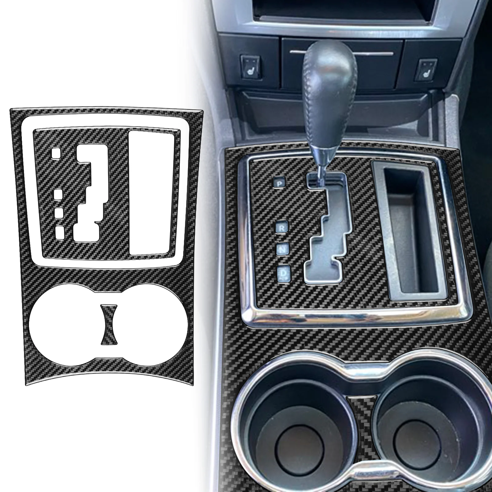 For Chrysler 300 300C 2008-2010 Carbon Fiber Central gearshift storage Panel Cover Car Accessories Interior Decorative Stickers