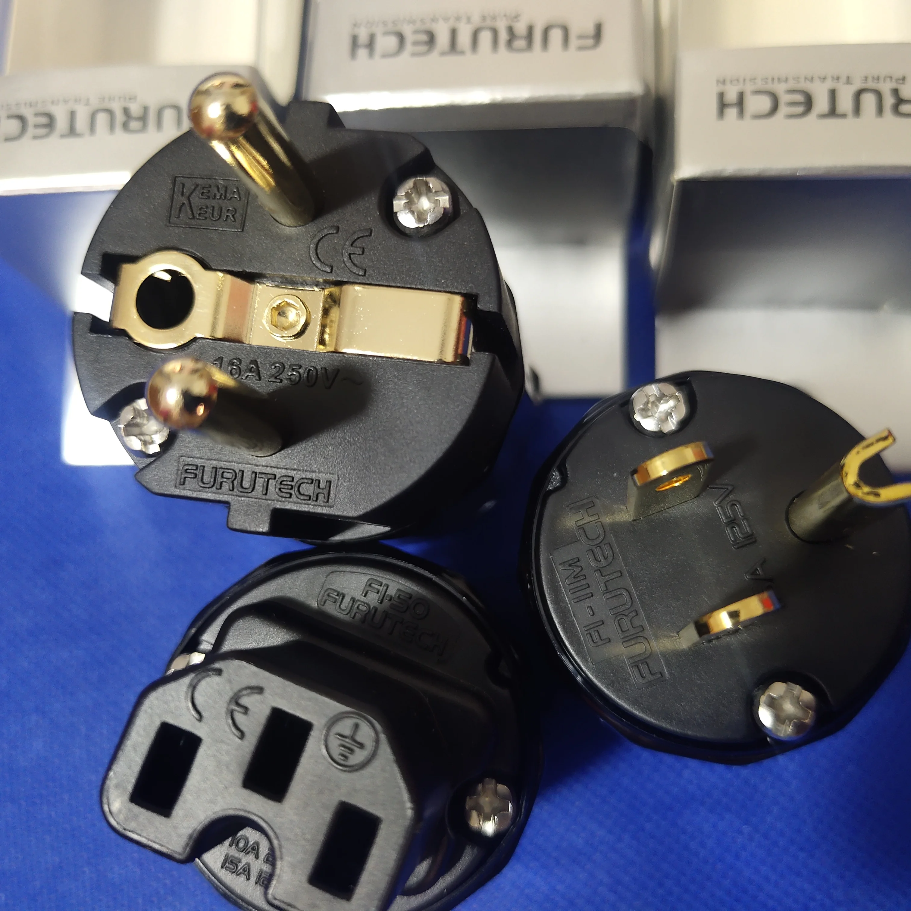 FURUTECH Power plug FI-E11(G) /FI-11-N1(G) EU/US plug 24k Gold Plated  Schuko-Stecker IEC 15A/125V 16A/ 250V standard