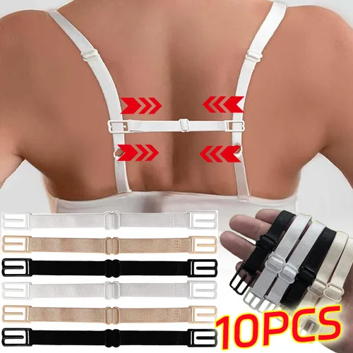 Imagen 2 del producto Hebilla de correa de sujetador ajustable para mujer, correas invisibles antideslizantes para los hombros, cinturón, ropa interior, lencería, correas traseras, accesorios íntimos