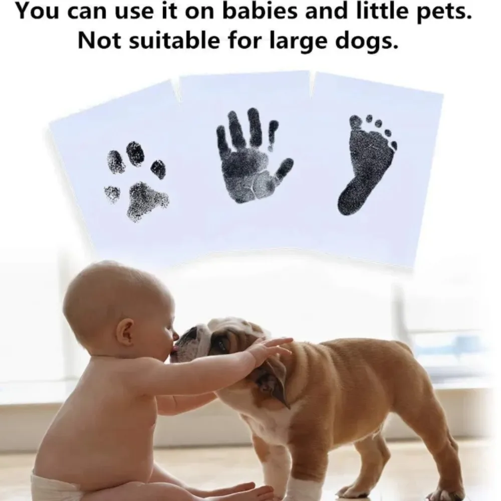 DIY Contactless Stamp Pads Non-toxic Mess-free Newborn Hand Footprint Kit Ink for Pet Dog Cat Clean Baby Shower Souvenir Gift