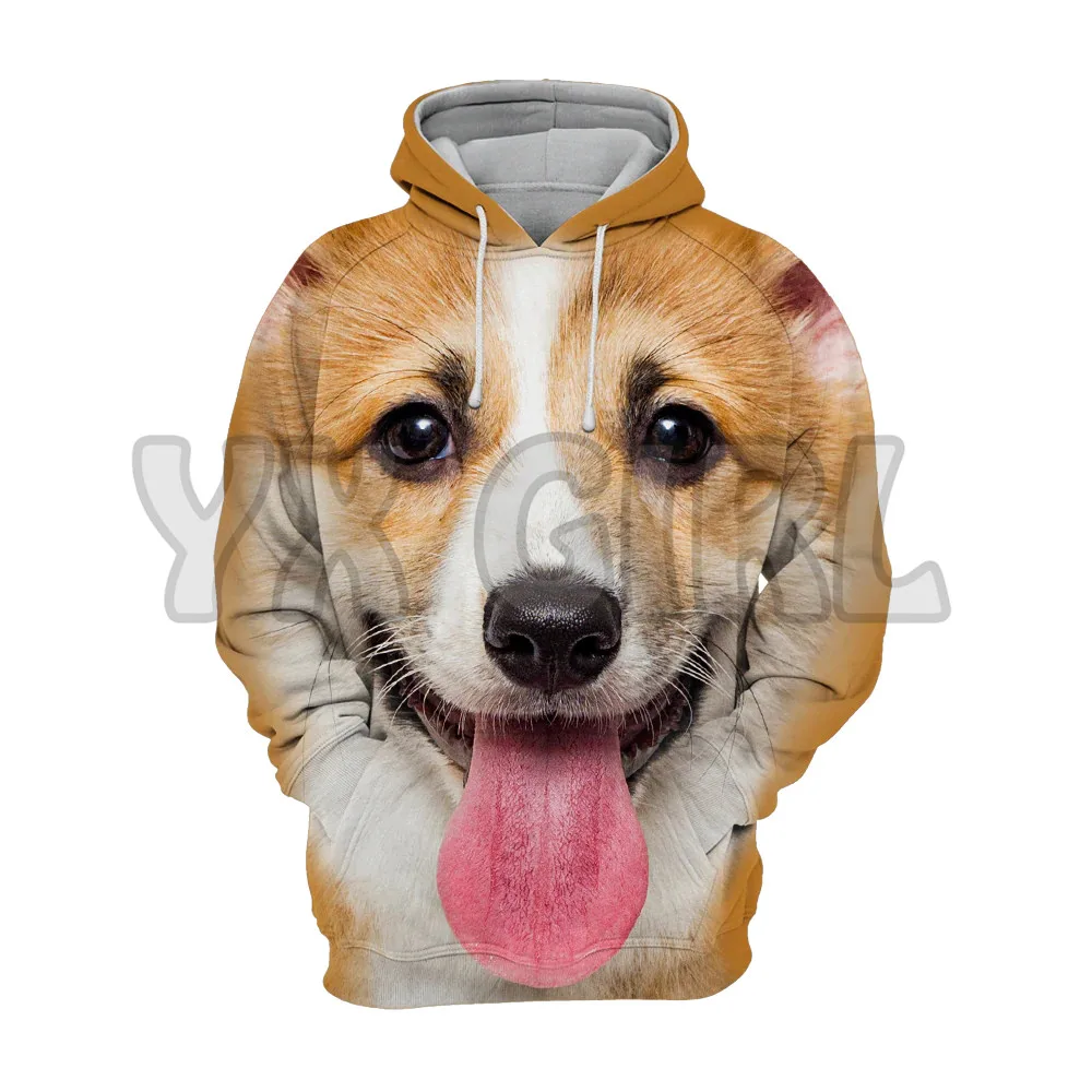 

Animals Dogs Welsh Corgi Puppy Smile 3D Printed Hoodies Unisex Pullovers Funny Dog Hoodie Casual Street Tracksuit