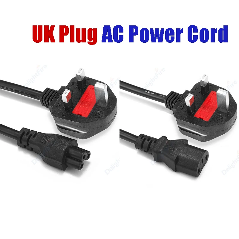 Cable de alimentación tipo G IEC C5, adaptador de corriente CA de 5 pies, 3 clavijas, con fusible, para impresora portátil y portátil