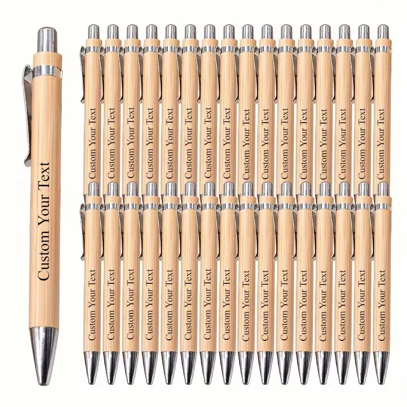 10/20/50/100 Personalized Customizable Bamboo Pens, Corporate Brand Promotion, Wedding Gifts - Personalized Anniversary/Birthday Gifts, Exclusive for Stationery Enthusiasts, Promotional Items