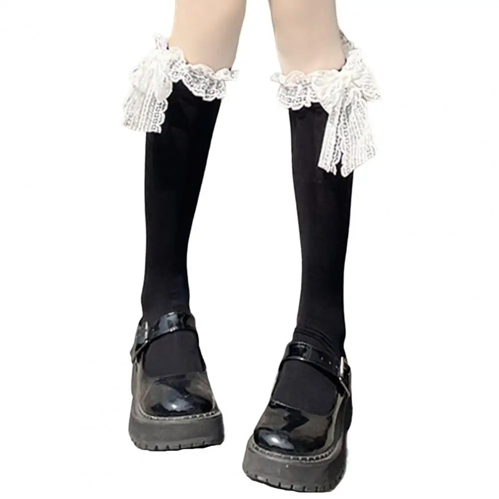 Women Stockings Lace Sexy Lace-up Lolita Mid Tube Stockings Nightclub Fashion Cloth Accessories