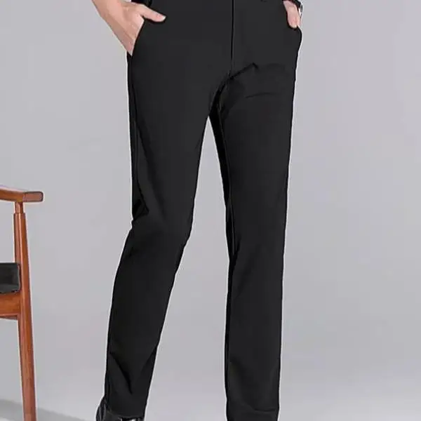 

Casual Men's Pure Color Busin Suit Thiened Special Wide Seven Sve Double Breasted Button Flip Collar Spring Faion