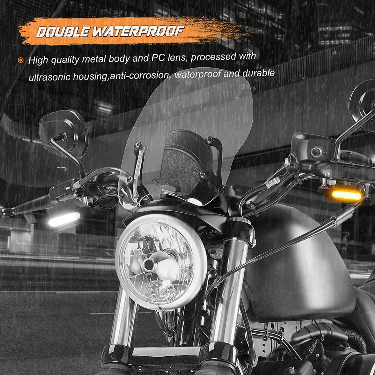 ل هارلي سبورتستر XL 1200 883 كروم المقود LED بدوره إشارات الضوء الوامض