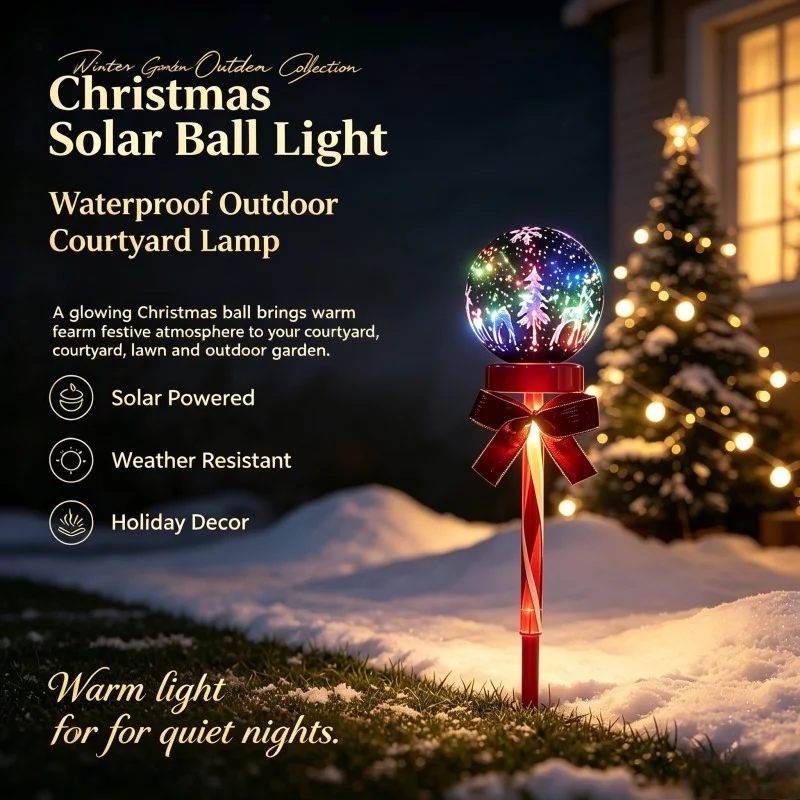 Christmas Solar Ball Plug in Light Outdoor Waterproof Suitable for Courtyard Lawn Light Christmas Courtyard Decorative Light