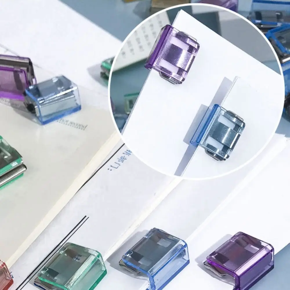 New Morandi Color Letter Paper Clip Multi-function Plastic Push Clip Transparent File Holder Clamps Student Stationery
