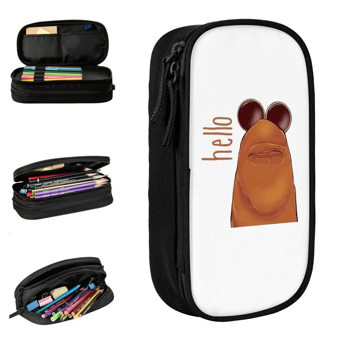 Hello Marcus The Worm Pencil Cases Pencilcases Pen for Girls Boys Big Capacity Bag Students School Zipper Stationery