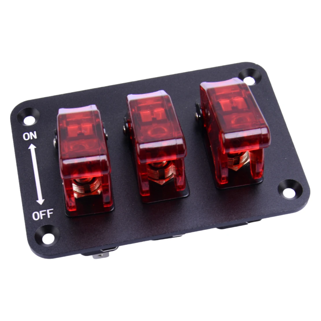

3-Gang Circuit On Off LED Rocker Ignition Toggle Switch Panel Breaker for Car Truck Bus Marine Boat Yacht RV Electrical Box New