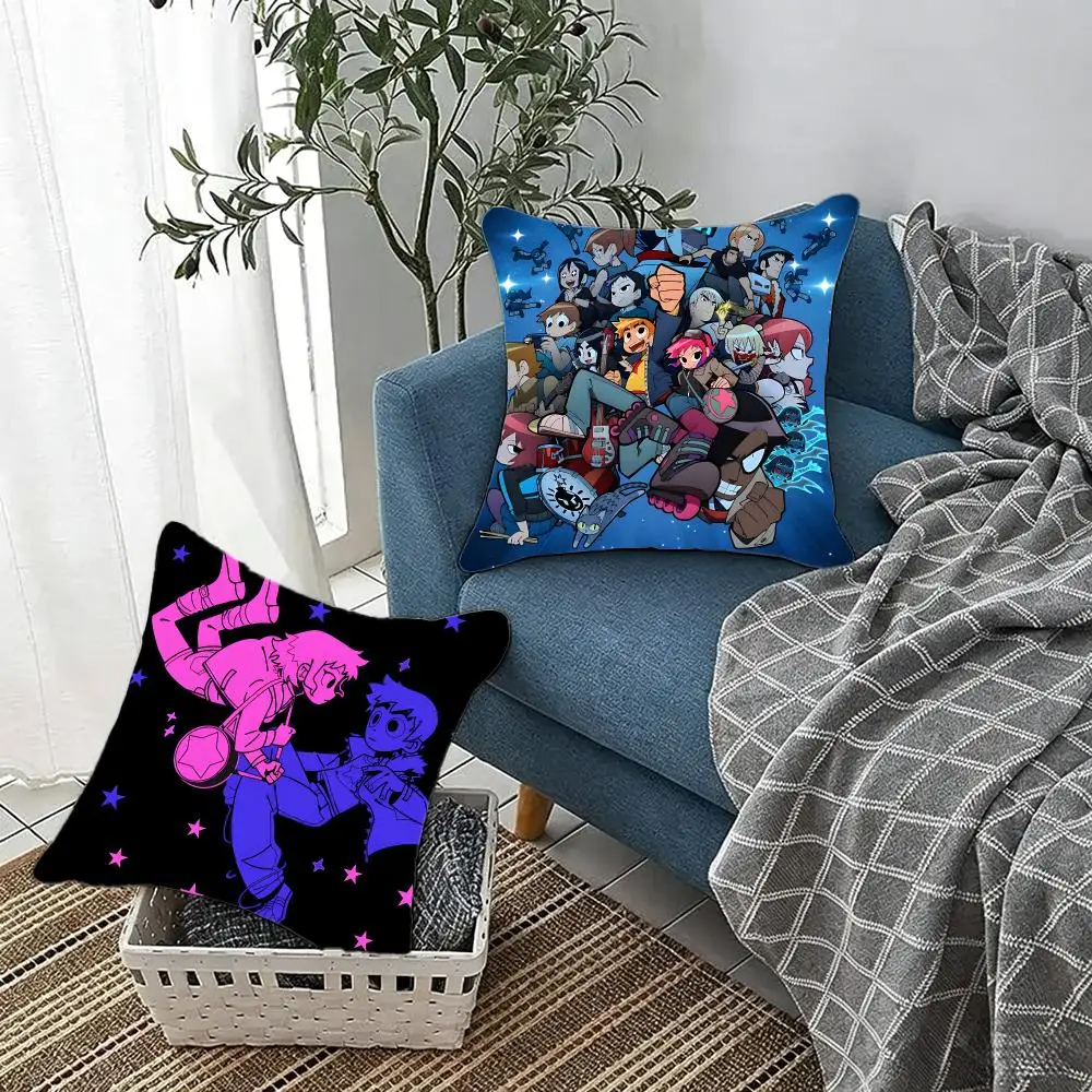 Comic book Scott Pilgrim Takes Off Cushion Cover Fluffy velvet Nordic style plush Living room sofa decorative