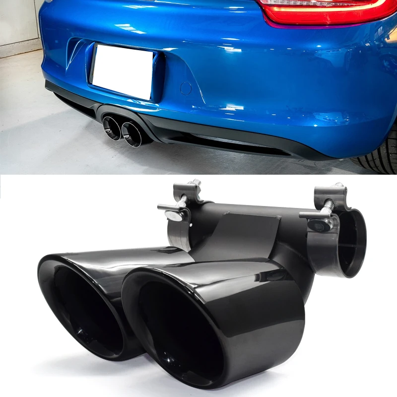 1 PCS Dual Car Exhaust Tip For Porsche 718 Cayman Boxster 982 (2016-Up) Muffler Tip Tailpipe Exhaust System Nozzle