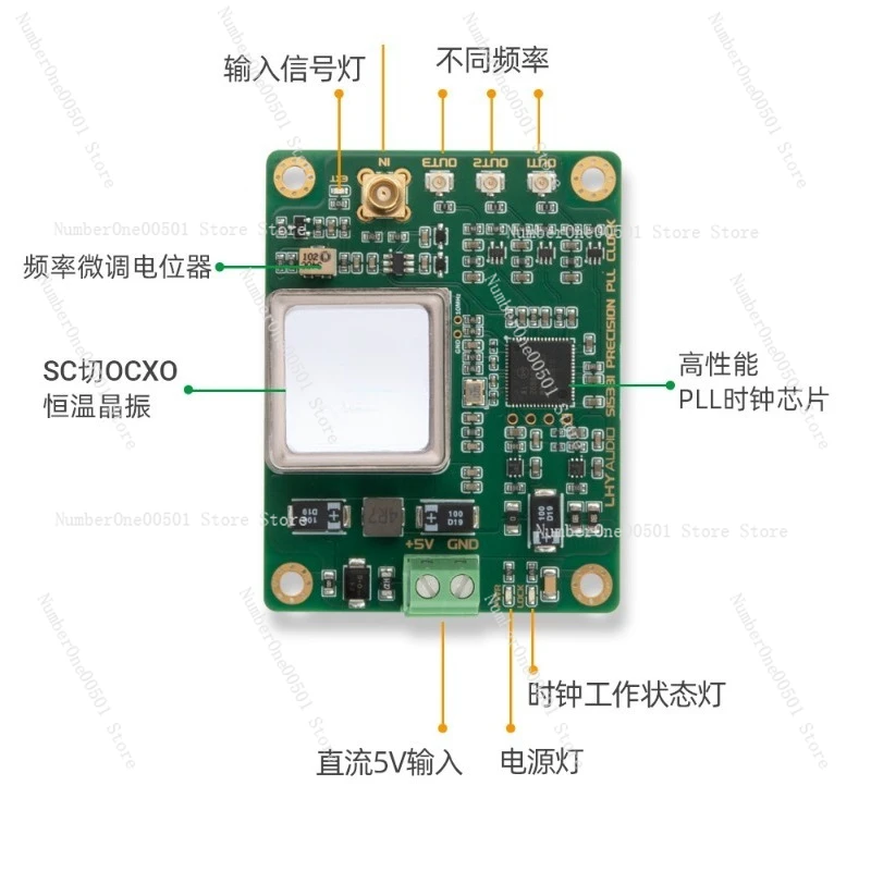 Module Multi Frequency Output Clock Board 10MHz 22MHz 24MHz 25MHz Low Phase Noise Frequency Reference