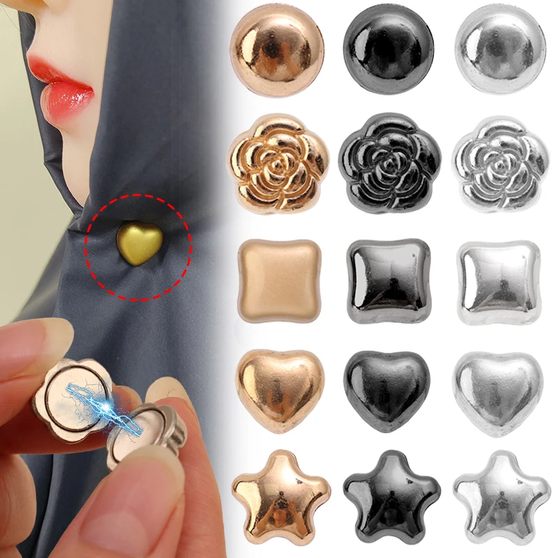 New Retro Flower Brooch Metal Magnetic Hijab Clip for Women Muslim Silk Shawl Scarf No Hole Pins Fashion Jewelry Accessories