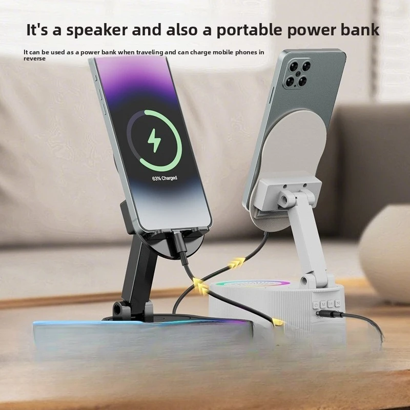 Smart Bluetooth Speaker 5 in 1 with Wireless Charger for Home Office Tablet