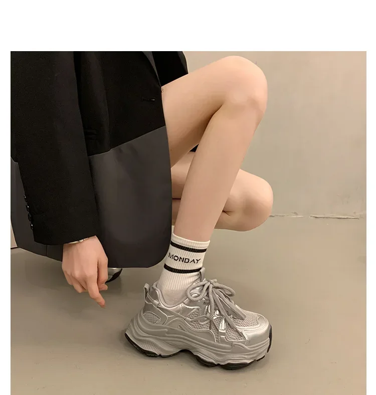 2026 Plateau-Sneaker für Damen, lässige, rutschfeste Sportschuhe mit dicker Sohle, bequeme Freizeitschuhe für Damen, Zapatos Mujer – Detail 8