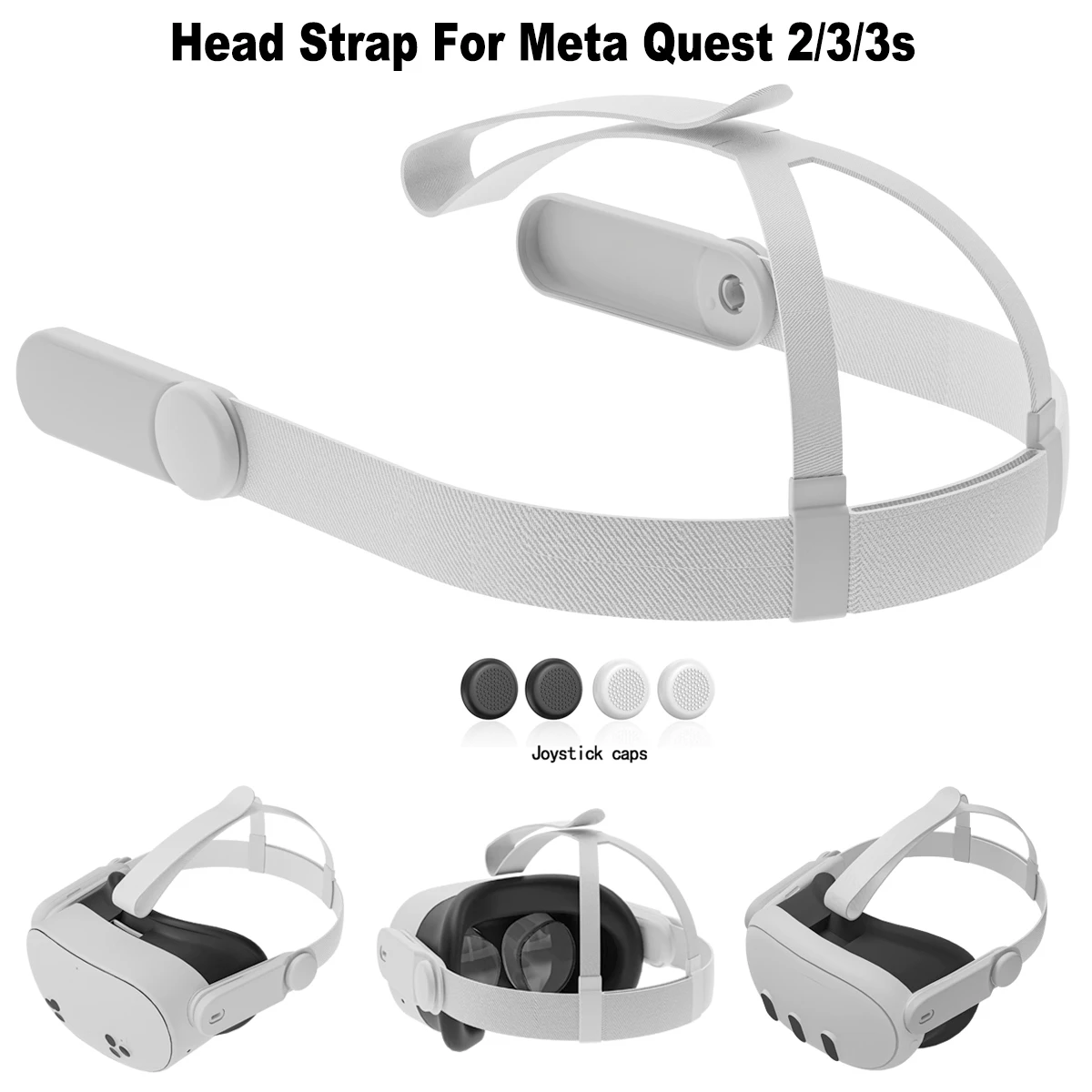 Upgraded Adjustable Replacement Head Strap Compatible with Meta Quest 2/3/3s Comfortable Elite Strap VR Accessories