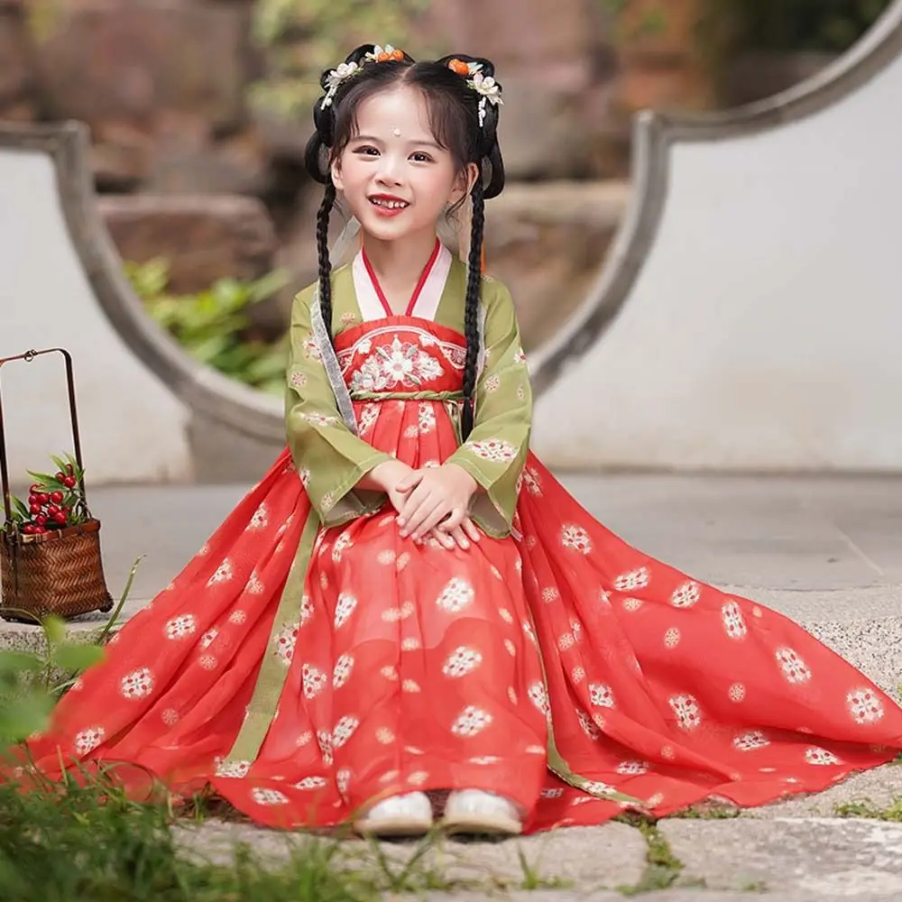 Outfit Ancient Chinese Children Girls Hanfu Dress Embroidery Princess Dress Chinese Kids Girls Ancient Clothes