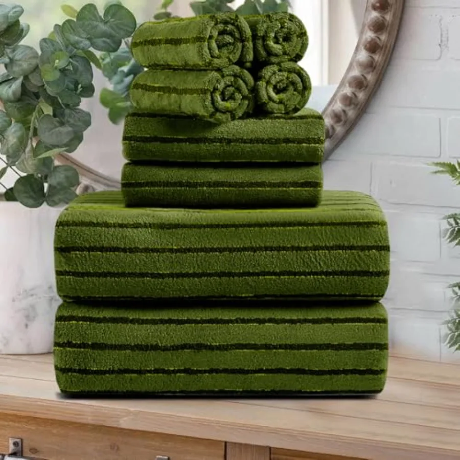 

Большое банное полотенце Cabana Stripe - 4 мягких гигантских полотенца для ванной, впитывающие полотенца для душа, полотенца для пляжного кресла