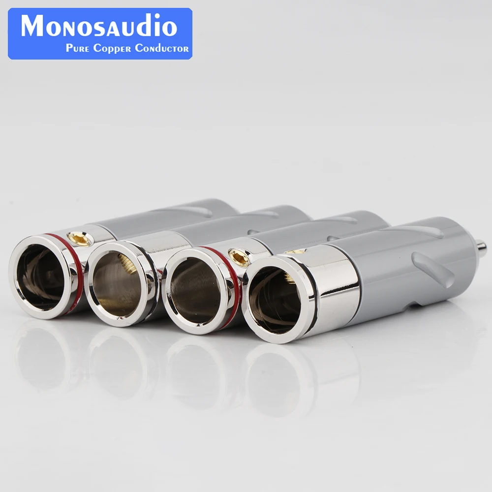 Monosaudio RCA-Stecker aus reinem Kupfer, vergoldet/rhodiniert, RCA-Stecker, Lautsprecherklemme für Audio-Lautsprecher-Signalkabel – Detail 29