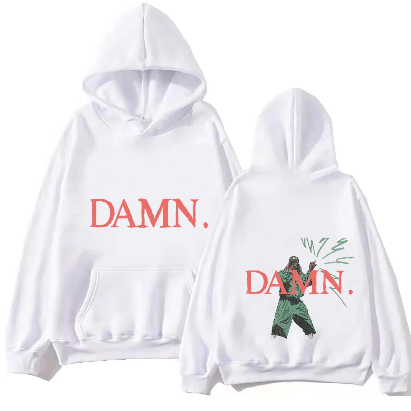 Kendrick Lamar Damn 2024 Hoodie Tops Long Sleeve Regular Sweatshirt Music Fans Gift Spring Summer Casual