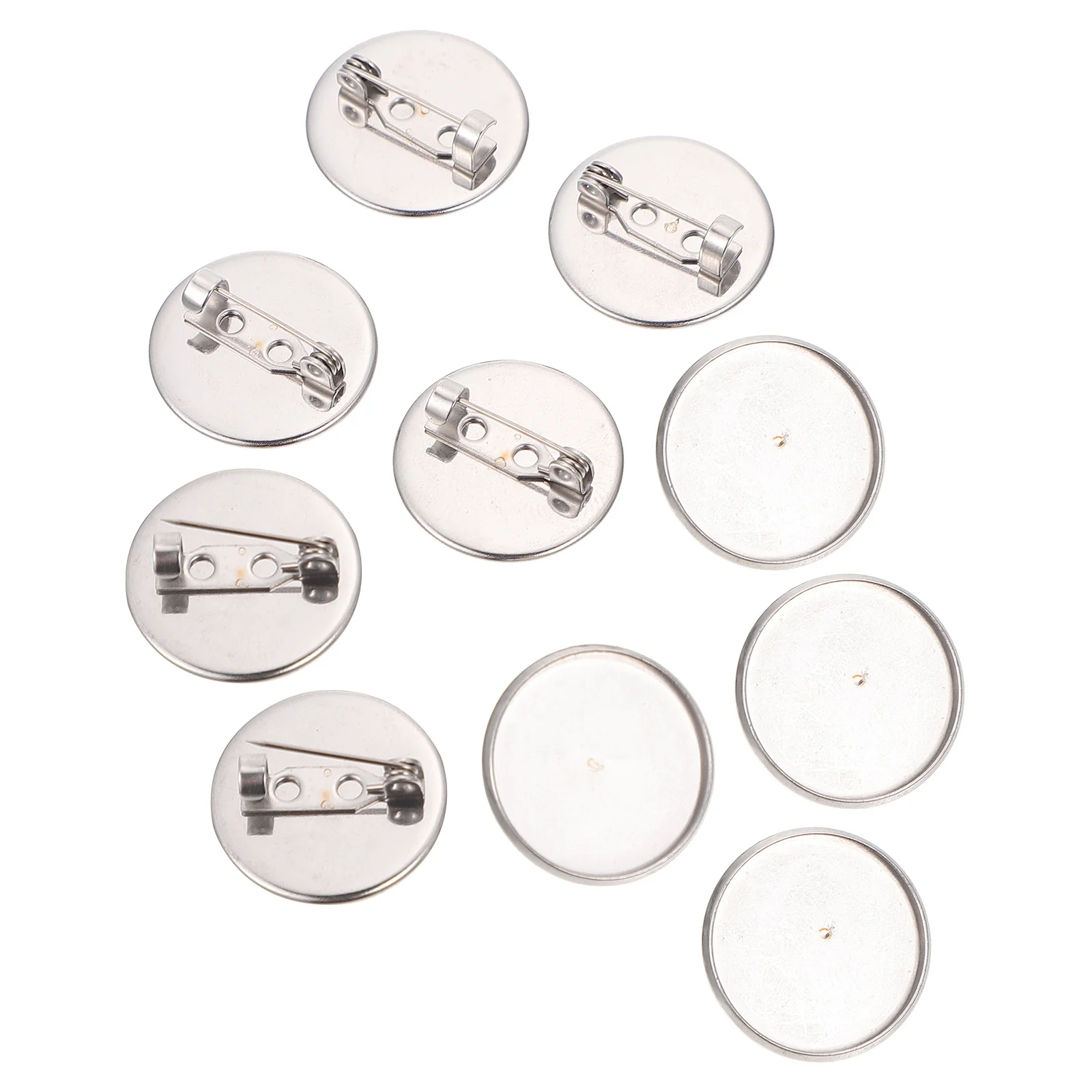 

20pcs Round Bezel Trays Blank Brooch Bases Diy Brooches Pin Backs Stainless Steel Brooch Making Accessories Badge Trays
