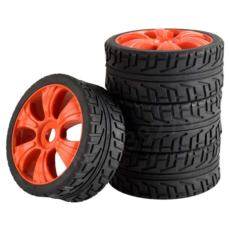 2Pcs RC Remote Control Car Buggy Tire HSP 100*43mm HUB HEX 17mm For 1/8 Nitro Baja Rubber Tyre Tires & Wheel Rim Foam Inserts