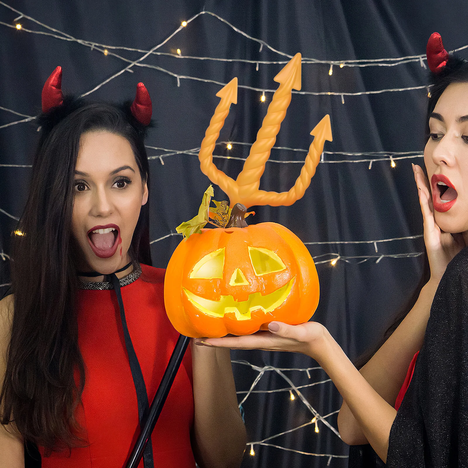 

Plastic Trident Prop Halloween Decorative Imitation Party Cosplay Accessory Lightweight Durable Perform Prop for Masquerade