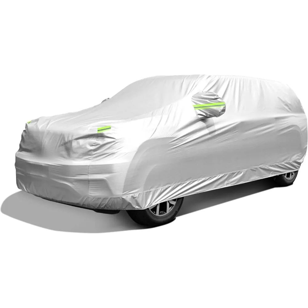 

Waterproof All-Weather Car Cover with Mirror Pockets, UV Snow Rain Wind Dust Protection for SUVs 189-204 Inches