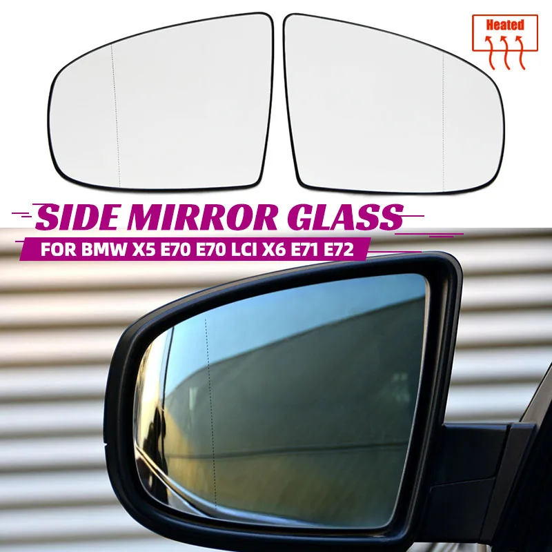 

Rear View Mirror Side Mirror Glass Heated + Adjustment for BMW X5 E70 2007-2013 X6 E71 E72 2008-2014