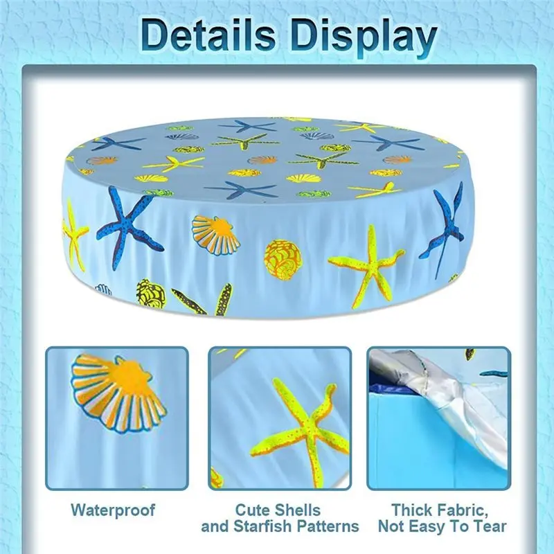 X08A UV-Resistant Waterproof Round Pool Cover For 122Cm Pools Summer/Winter For Dog Pools Dustproof Protection