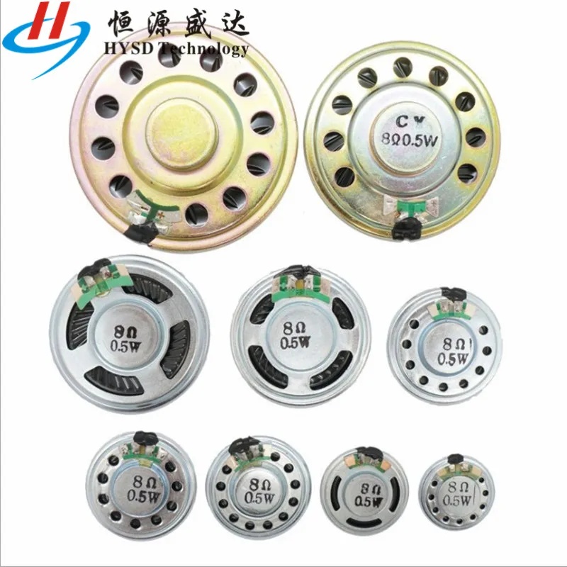 

10pcs Ultra-thin Horn speaker 8/16/32/50 ohm 8R 0.5W Diameter 20mm 23mm 27mm 28mm 30mm 36mm 40mm 45mm 50mm 57mm Loudspeaker