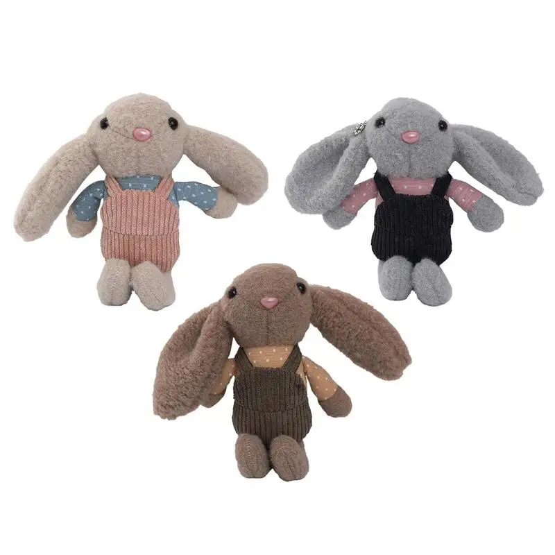 

17cm Cute Keychain Plush Dolls Soft Stuffed Kawaii Rabbit Animal Pendant Lovely Purse Backpack Decoration For Women Girl Handbag