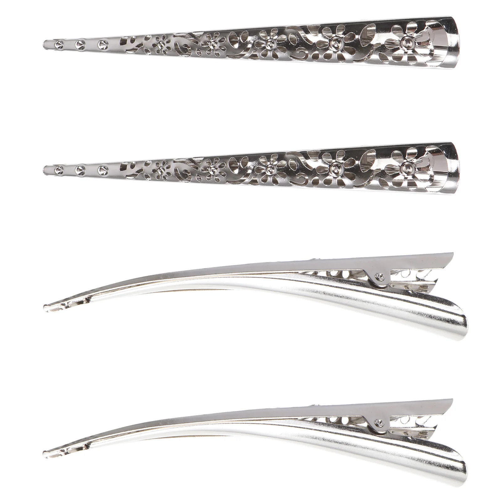 

4pcs Hollow Style Hair Clip Hair Hair Accessories Headpiece without Teeth (Silver) Hollow hair clip Women hair pin