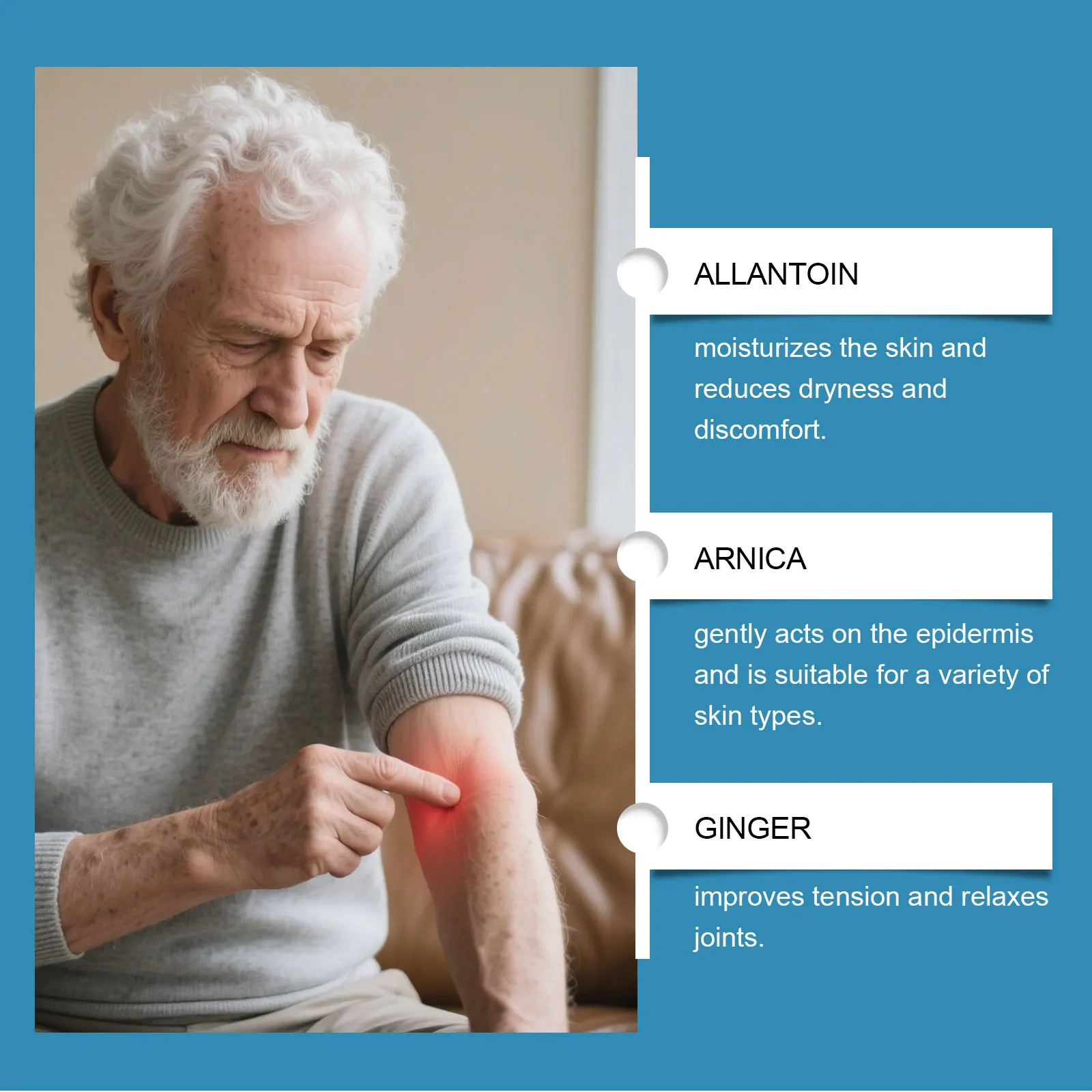 كريم العناية بالمفاصل - كريم ترطيب ومغذي يومي لجلد المفاصل والركبة والمعصم، تطبيق موضعي للتدليك