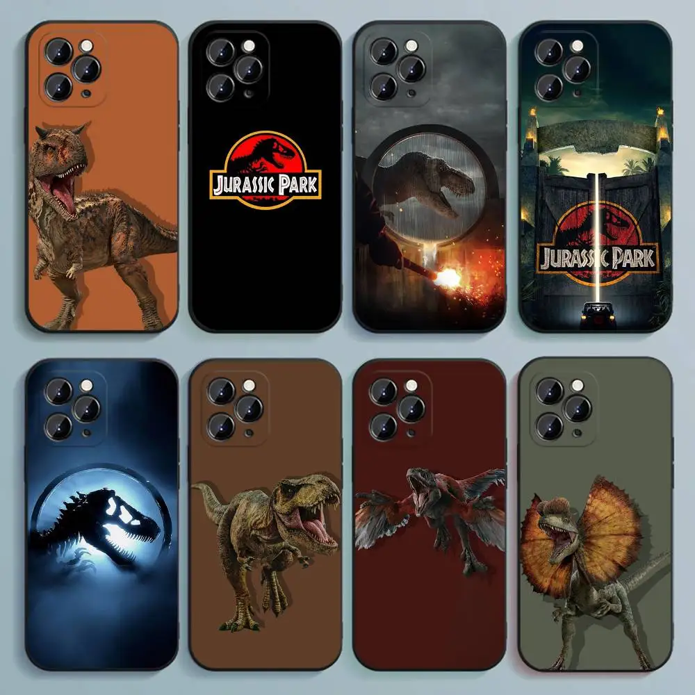 J-Jurassic P-Park W-World iPhoneケース iPhone 17,16,15,14,13,12,Pro,Max,Plus,E,SE4,Air,Mini対応 ブラック ソフトカバー