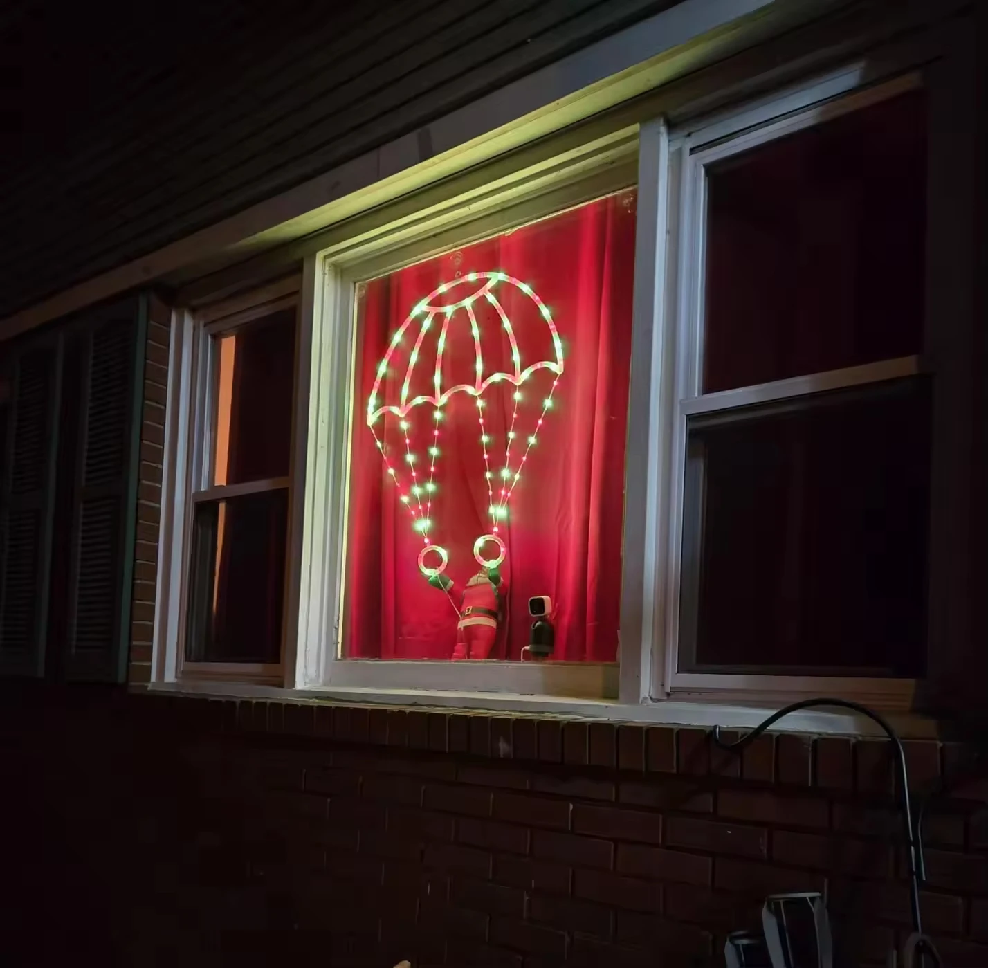 LED lumière décorative de noël Parachute père noël lumière pour fenêtre intérieure porte jardin mur arbre de noël décor lampe étanche