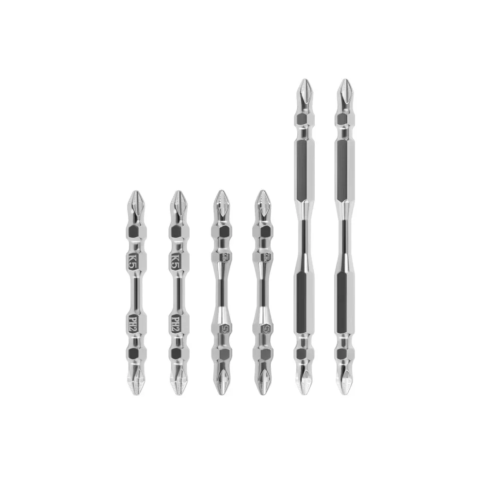 1 PC Double HEAD 65/100 มม.K5 Anti SLIP PH2 เหล็กไขควงไฟฟ้า Phillips ไฟฟ้า Strong Magnetic เจาะไขควงมือ