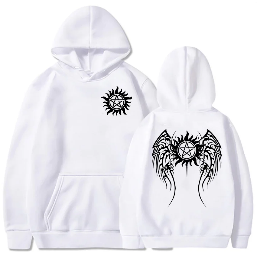 

Men Clothes Supernaturall Winchester Bros Hoodies Long Sleeve Winter Hooded Pullovers Graphic Printing Sweatshirt Streetwear