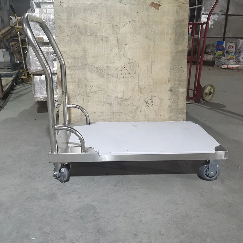 CX stainless steel flat trolley hotel restaurant canteen pulling workshop moving truck